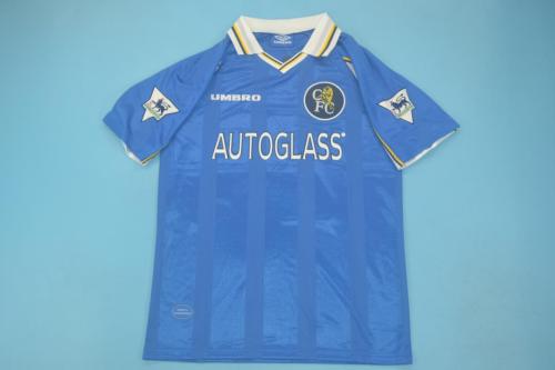 with EPL Patch Retro Jersey Chelsea 1997-1999 Home Blue Soccer Jersey Vintage Football Shirt