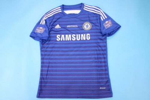 with Front Lettering Retro Jersey 2014-2015 Chelsea Capital One Cup Final Home Soccer Jersey Vintage Football Shirt