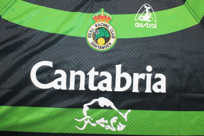 with LFP Patch Fan Version 1999-2000 Racing de Santander Away Soccer Jersey Vintage Football Shirt