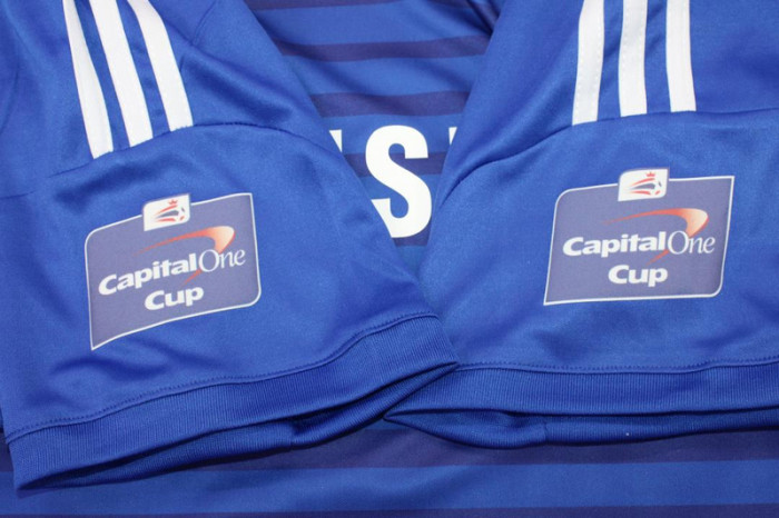 with Front Lettering Retro Jersey 2014-2015 Chelsea Capital One Cup Final Home Soccer Jersey Vintage Football Shirt