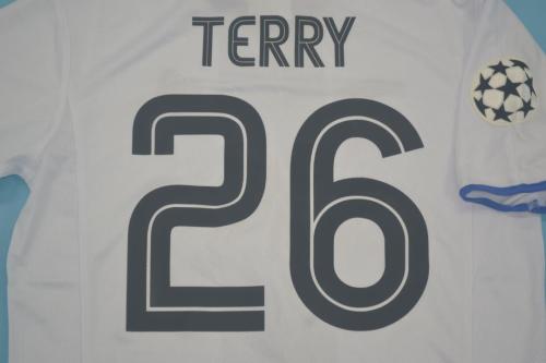 with UCL Patch Retro Jersey 2003-2005 Chelsea TERRY 26 Away White Soccer Jersey Vintage Football Shirt
