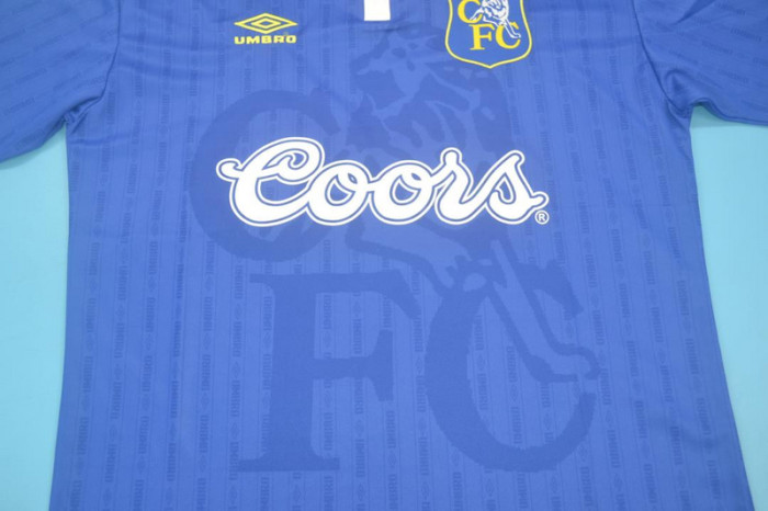 with EPL Patch Retro Jersey 1995-1997 Chelsea Home Soccer Jersey Vintage Football Shirt