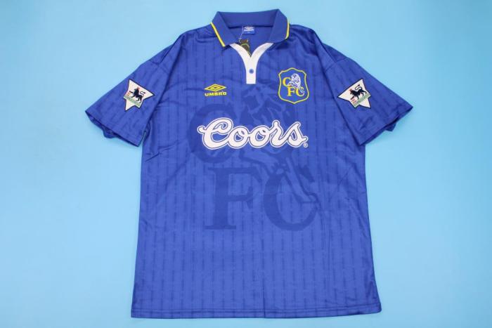 with EPL Patch Retro Jersey 1995-1997 Chelsea Home Soccer Jersey Vintage Football Shirt