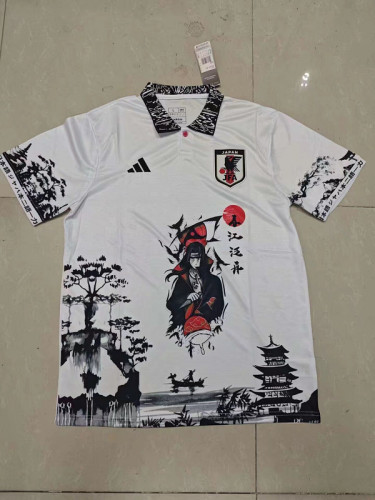 Fan Version Japan 2024 White/Black Comic Soccer Jersey Football Shirt