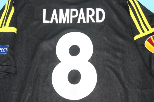 with Europa League Patch Retro Jersey 2012-2013 Chelsea LAMPARD 8 Third Away Black Soccer Jersey Vintage Football Shirt