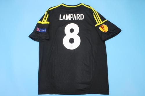 with Europa League Patch Retro Jersey 2012-2013 Chelsea LAMPARD 8 Third Away Black Soccer Jersey Vintage Football Shirt