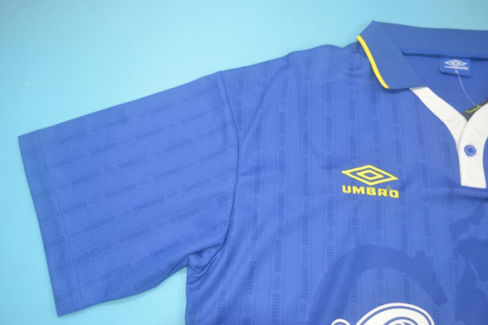 with EPL Patch Retro Jersey 1995-1997 Chelsea Home Soccer Jersey Vintage Football Shirt