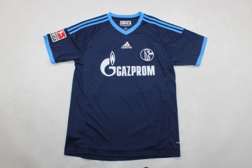 with Bundesliga Patch Patch Retro Jersey 2010-2011 Schalke 04 Away Dark Blue Soccer Jersey Vintage Football Shirt