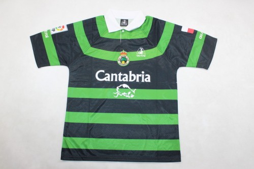 with LFP Patch Fan Version 1999-2000 Racing de Santander Away Soccer Jersey Vintage Football Shirt