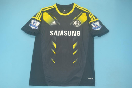 with EPL Patch Retro Jersey 2012-2013 Chelsea Third Away Black Soccer Jersey Vintage Football Shirt