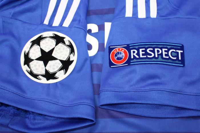 with UCL Patch Retro Jersey 2014-2015 Chelsea FABREGAS 4 Home Soccer Jersey Vintage Football Shirt