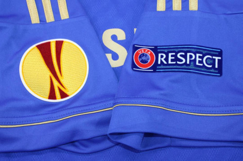 with Front Lettering+Europa League Patch Retro Jersey 2012-2013 Chelsea HAZARD 17 Europa League Final Home Blue Vintage Soccer Jersey
