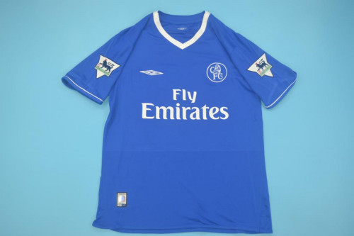 with EPL Patch Retro Jersey 2003-2005 Chelsea Home Soccer Jersey Blue Vintage Football Shirt