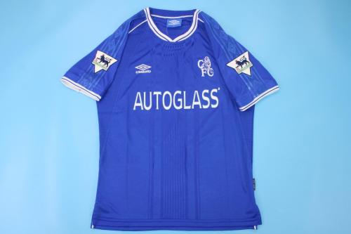 with EPL Patch Retro Jersey 1999-2000 Chelsea Home Soccer Jersey Vintage Football Shirt