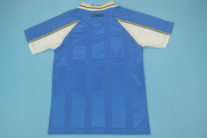 with EPL Patch Retro Jersey Chelsea 1997-1999 Home Blue Soccer Jersey Vintage Football Shirt