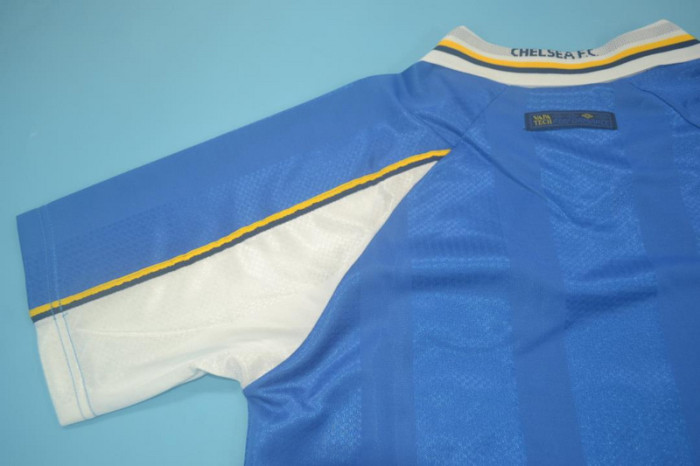 with EPL Patch Retro Jersey Chelsea 1997-1999 Home Blue Soccer Jersey Vintage Football Shirt