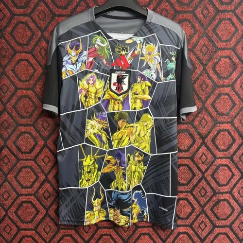 Fan Version Japan 2024 Black/Yellow Comic Soccer Jersey Football Shirt