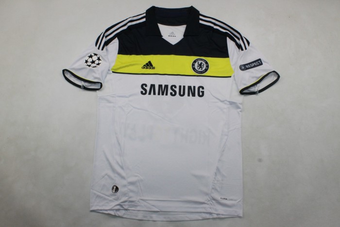 with UCL Patch Retro Jersey 2011-2012 Chelsea TORRES 9 Third Away White Soccer Jersey Vintage Football Shirt
