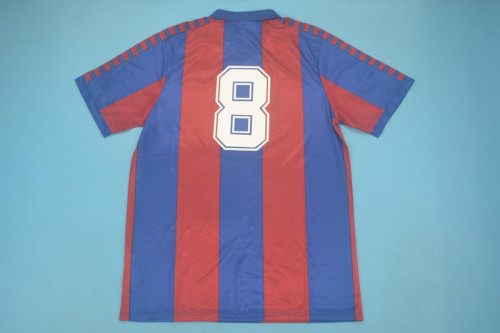 Retro Jersey 1982-1984 Barcelona 8 Home Blue/Red Soccer Jersey Vintage Football Shirt