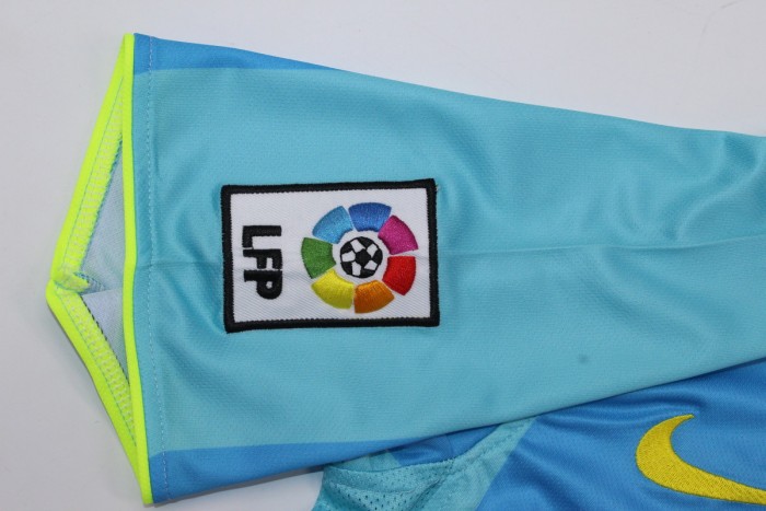 with LFP Patch Retro Jersey 2007-2008 Barcelona RONALDINHO 10 Away Soccer Jersey Vintage Camisetas de Futbol