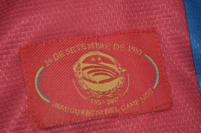 with LFP Patch Retro Jersey 2007-2008 Barcelona Home Soccer Jersey Vintage Football Shirt