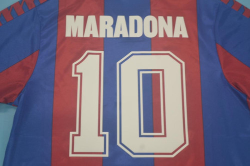 Retro Jersey 1982-1984 Barcelona MARADONA 10 Home Blue/Red Soccer Jersey Vintage Football Shirt