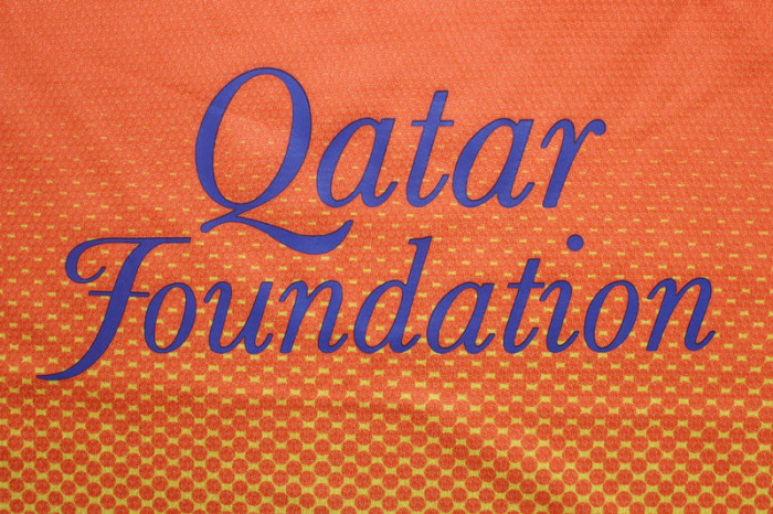 with Golden FIFA+UCL Patch Retro Shirt 2012-2013 Barcelona Away Orange Vintage Soccer Jersey