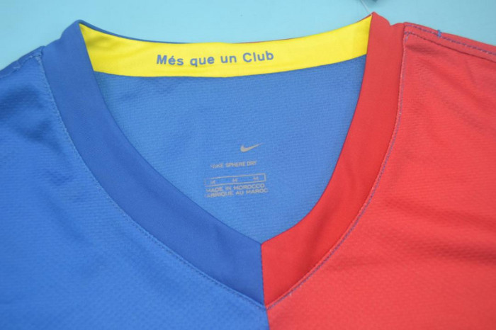 with Sponor Logo+LFP Patch Retro Jersey 2006-2007 Barcelona Home Soccer Jersey Vintage Football Shirt