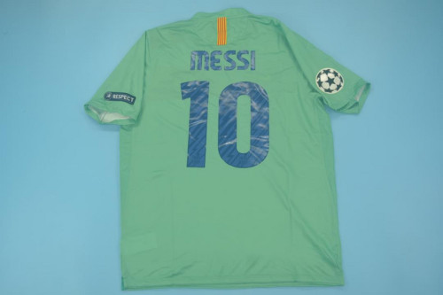 with Golden FIFA+UCL Patch Retro Jersey 2010-2011 Barcelona MESSI 10 Away Soccer Jersey Vintage Football Shirt