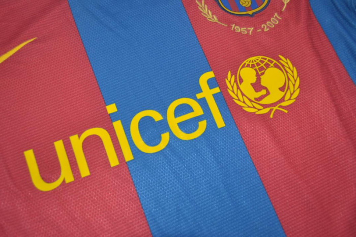 with LFP Patch Retro Jersey 2007-2008 Barcelona Home Soccer Jersey Vintage Football Shirt