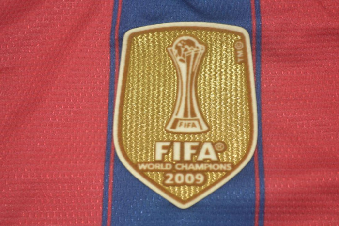with LFP+Golden FIFA Patch Retro Jersey 2009-2010 Barcelona Home Soccer Jersey Vintage Football Shirt