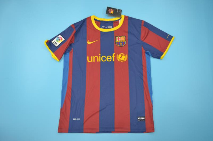 with LFP Patch Retro Jersey 2010-2011 Barcelona Home Soccer Jersey Vintage Football Shirt
