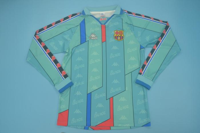 Retro Jersey Long Sleeve 1996-1997 Barcelona STOICHKOV 8 Away Blue Soccer Jersey Vintage Football Shirt