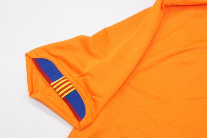Retro Jersey 2006-2007 Barcelona Away Orange Soccer Jersey Vintage Football Shirt