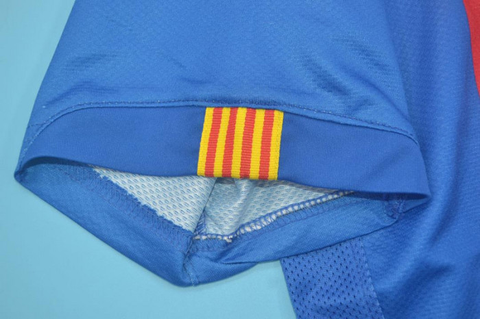 with Sponor Logo+LFP Patch Retro Jersey 2006-2007 Barcelona Home Soccer Jersey Vintage Football Shirt