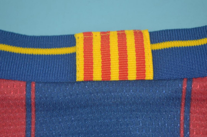 with LFP+Golden FIFA Patch Retro Jersey 2009-2010 Barcelona Home Soccer Jersey Vintage Football Shirt