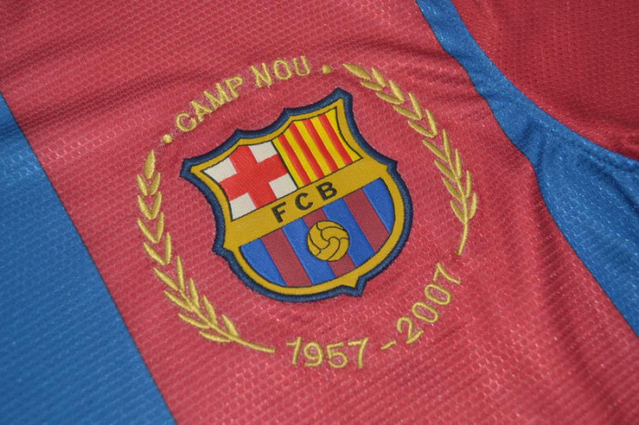 with LFP Patch Retro Jersey 2007-2008 Barcelona Home Soccer Jersey Vintage Football Shirt