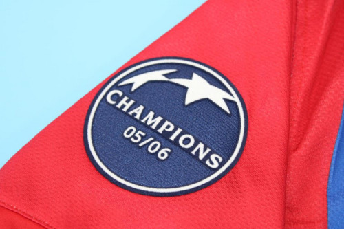with UCL Patch Retro Jersey 2006-2007 Barcelona Home Soccer Jersey Vintage Football Shirt