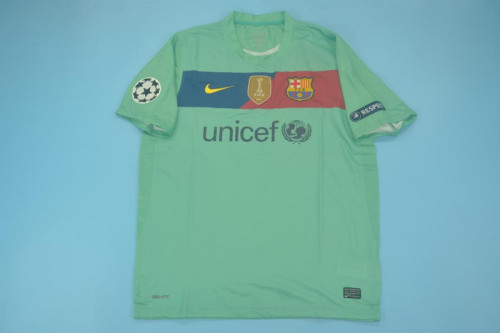 with Golden FIFA+UCL Patch Retro Jersey 2010-2011 Barcelona Away Soccer Jersey Vintage Football Shirt