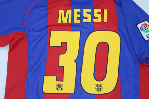 with LFP Patch Retro Jersey 2004-2005 Barcelona MESSI 30 Home Soccer Jersey Vintage Football Shirt