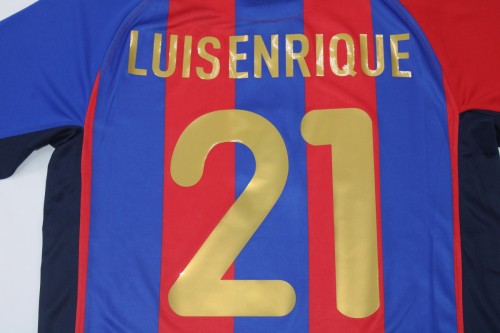 Retro Jersey 2001-2002 Barcelona LUISENRIQUE 21 Home Soccer Jersey Vintage Football Shirt