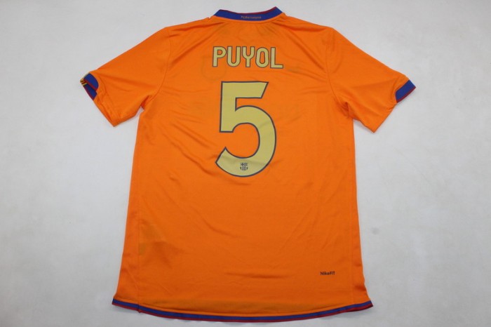 Retro Jersey 2006-2007 Barcelona PUYOL 5 Away Orange Soccer Jersey Vintage Football Shirt