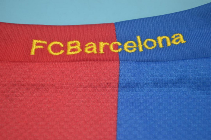 with Sponor Logo+LFP Patch Retro Jersey 2006-2007 Barcelona Home Soccer Jersey Vintage Football Shirt
