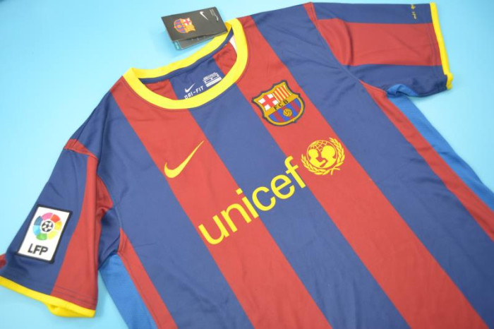 with LFP Patch Retro Jersey 2010-2011 Barcelona Home Soccer Jersey Vintage Football Shirt