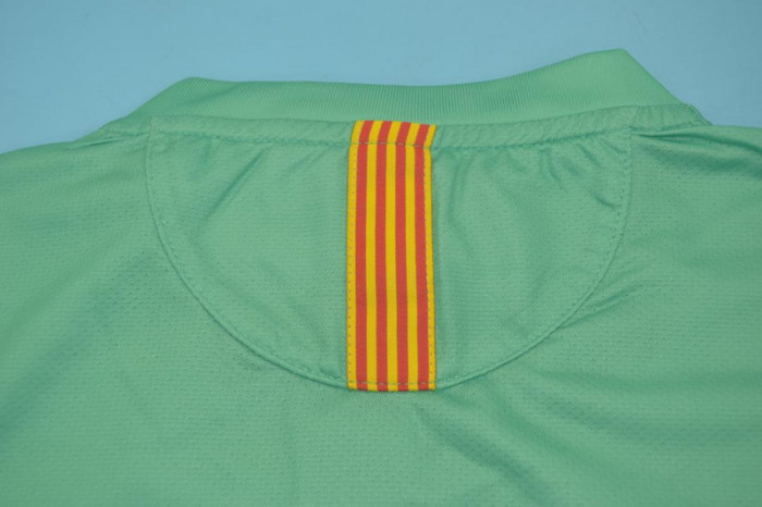 with Golden FIFA+LFP+TV 3 Patch Retro Jersey 2010-2011 Barcelona Away Soccer Jersey Vintage Football Shirt