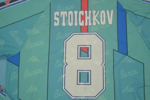 Retro Jersey Long Sleeve 1996-1997 Barcelona STOICHKOV 8 Away Blue Soccer Jersey Vintage Football Shirt