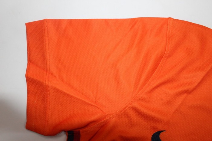 with Golden FIFA+UCL Patch Retro Shirt 2012-2013 Barcelona Away Orange Vintage Soccer Jersey