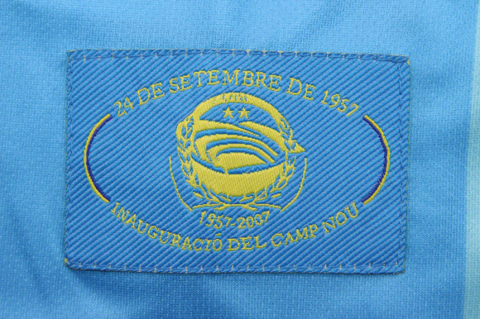 with LFP Patch Retro Jersey 2007-2008 Barcelona RONALDINHO 10 Away Soccer Jersey Vintage Camisetas de Futbol