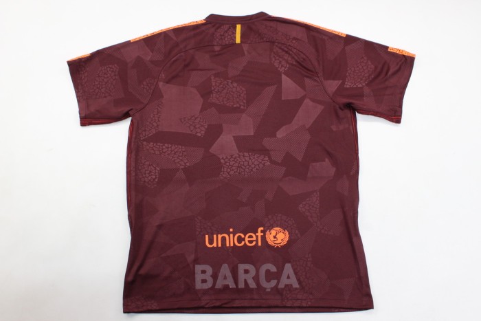 with UCL Patch Retro Jersey 2017-2018 Barcelona Third Away Maroon Soccer Jersey Vintage Football Shirt