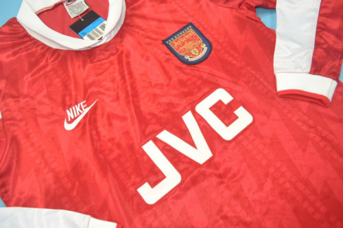 Long Sleeve Retro Jersey 1994-1996 Arsenal Home Soccer Jersey Vintage Football Shirt